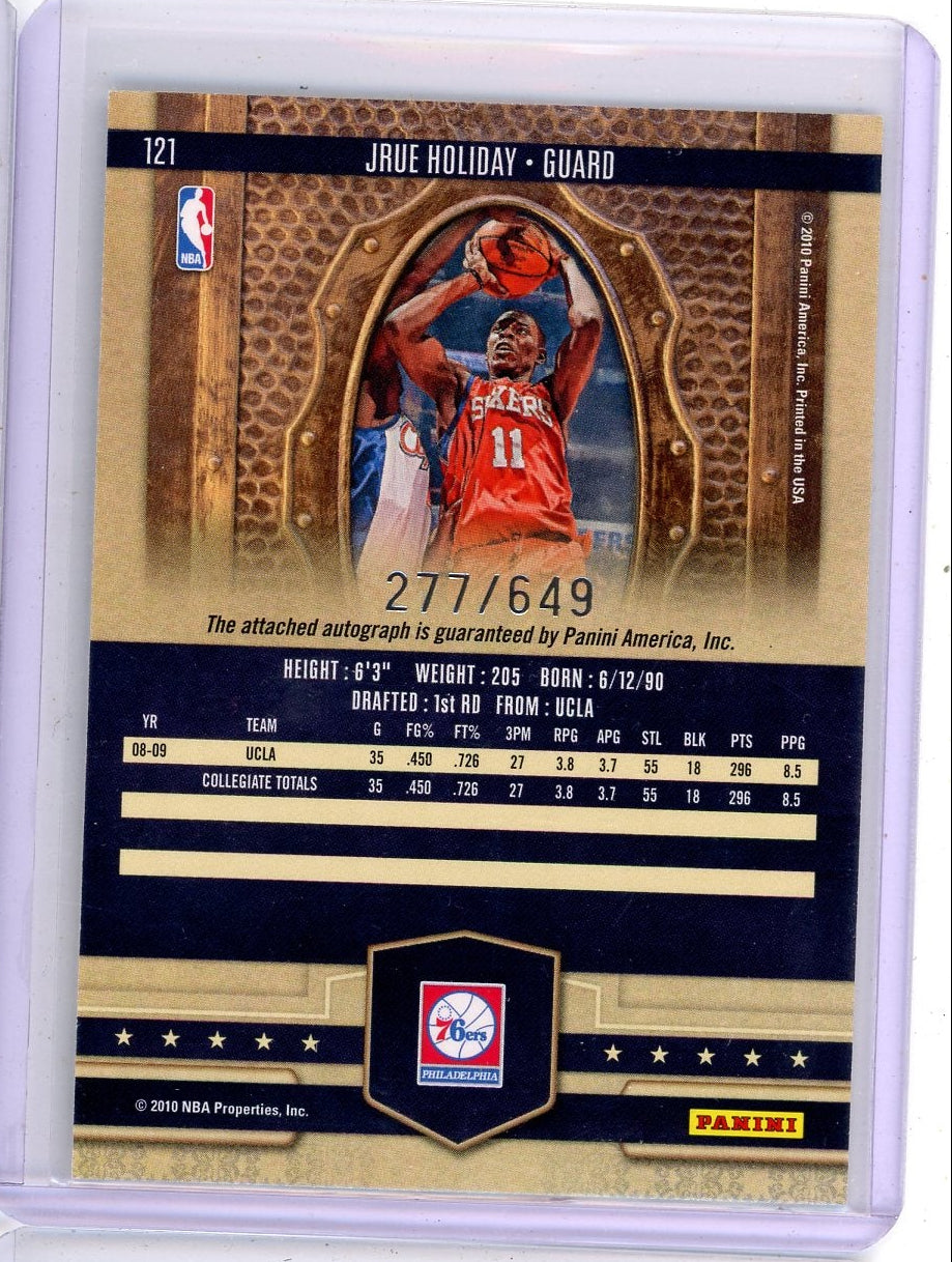 Jrue Holiday 2009-10 Panini Court Kings autograph rookie card #'d 277/649