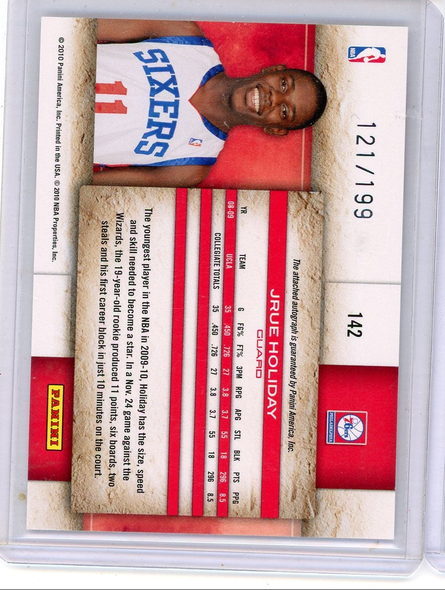 Jrue Holiday 2010 Panini Studio autograph rookie card #'d 121/199