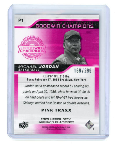 Michael Jordan 2023 Upper Deck Goodwin Champions Pink Traxx #'d 169/299