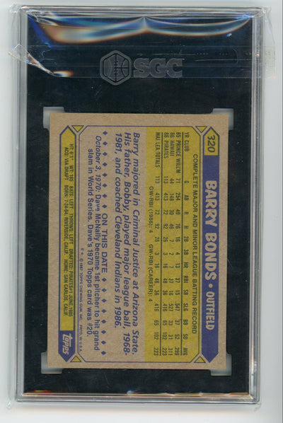 Barry Bonds 1987 Topps SGC 6