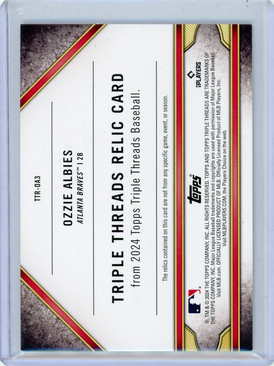 Ozzie Albies 2024 Topps Triple Threads relic #'d 20/36