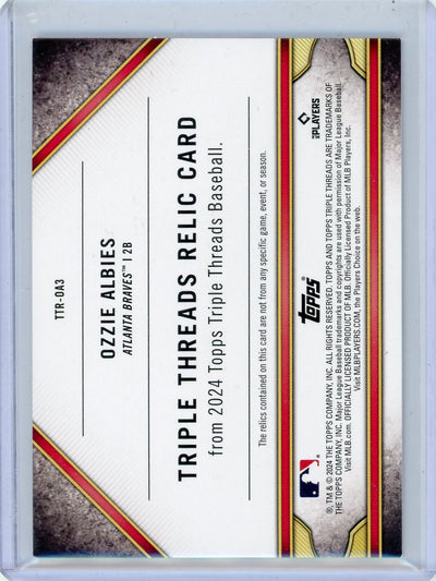 Ozzie Albies 2024 Topps Triple Threads relic #'d 20/36