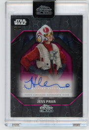Jessica Henwick as Jess Pava 2024 Star Wars Topps Chrome Black Magenta Raywave Auto #'d 01/10