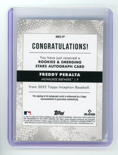 Freddy Peralta 2022 Topps Inception Autograph #'d 018/225