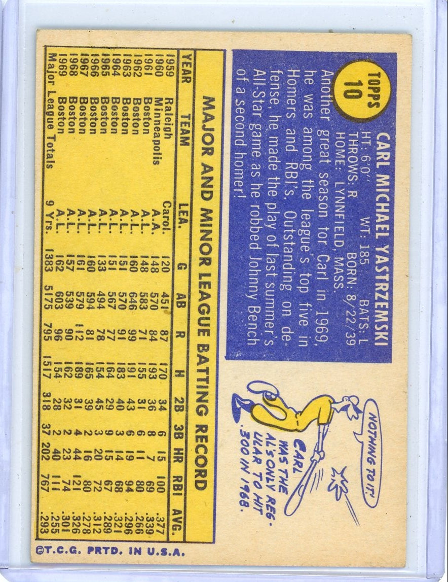 Carl Yastrzemski 1970 Topps #10