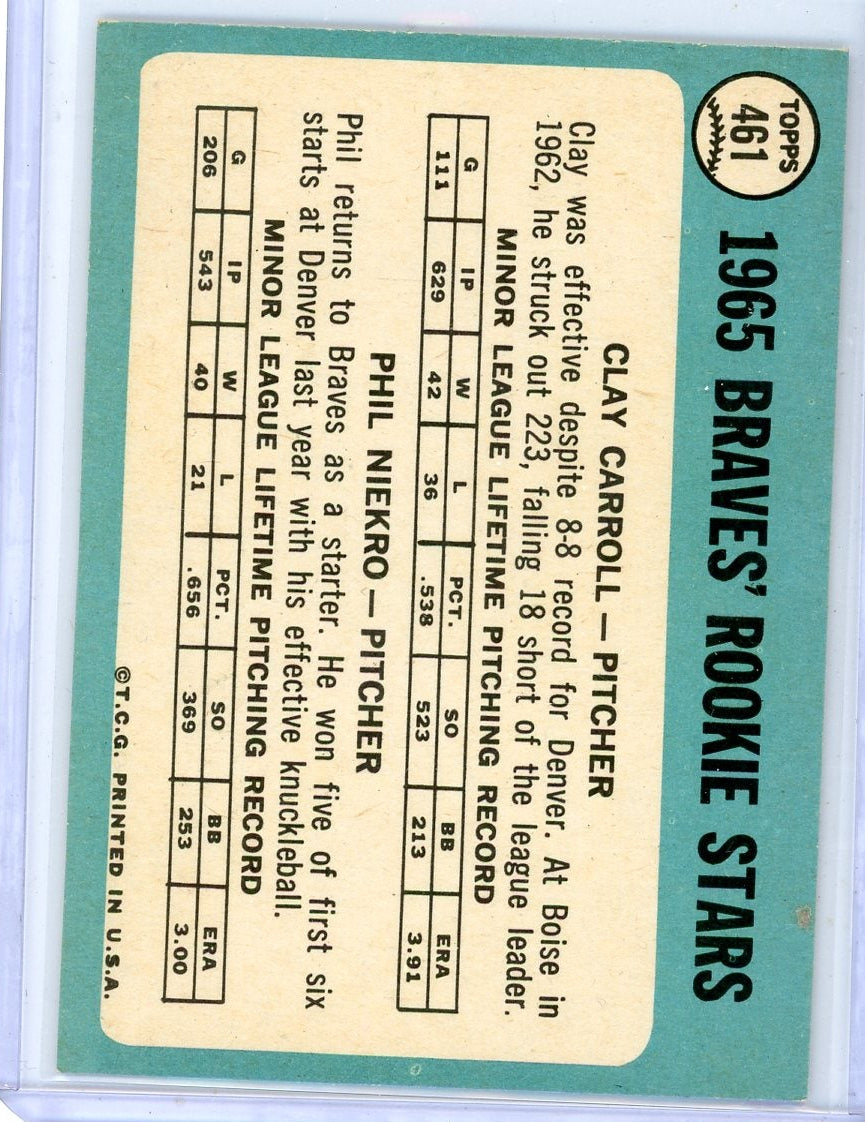 Phil Niekro Clay Carroll 1965 Topps Rookie Stars #461