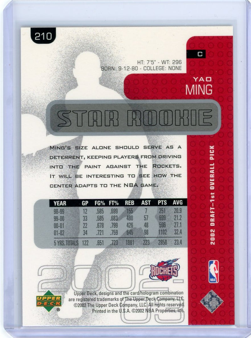 Yao Ming 2002 Upper Deck Star Rookie