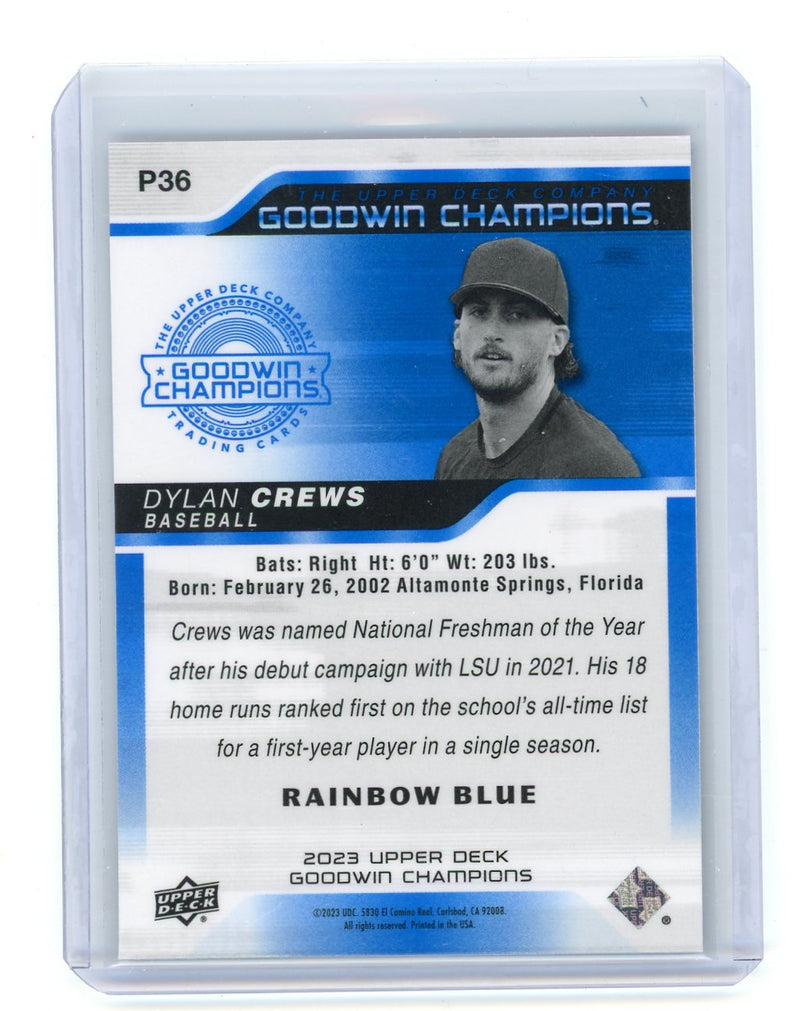 Dylan Crews 2023 Upper Deck Goodwin Champions Platinum rookie card blue