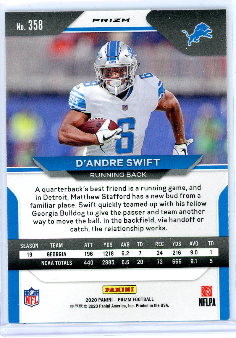 D'Andre Swift 2020 Panini Prizm silver prizm rookie card