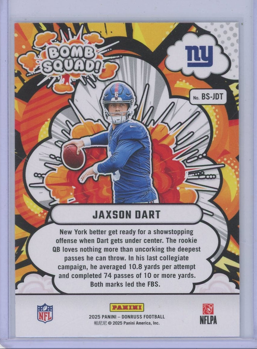 Jaxson Dart 2025 Panini Donruss Football Bomb Squad RC
