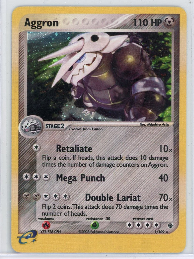 Aggron Pokémon Ruby and Sapphire Reverse Holo #1/109 LP