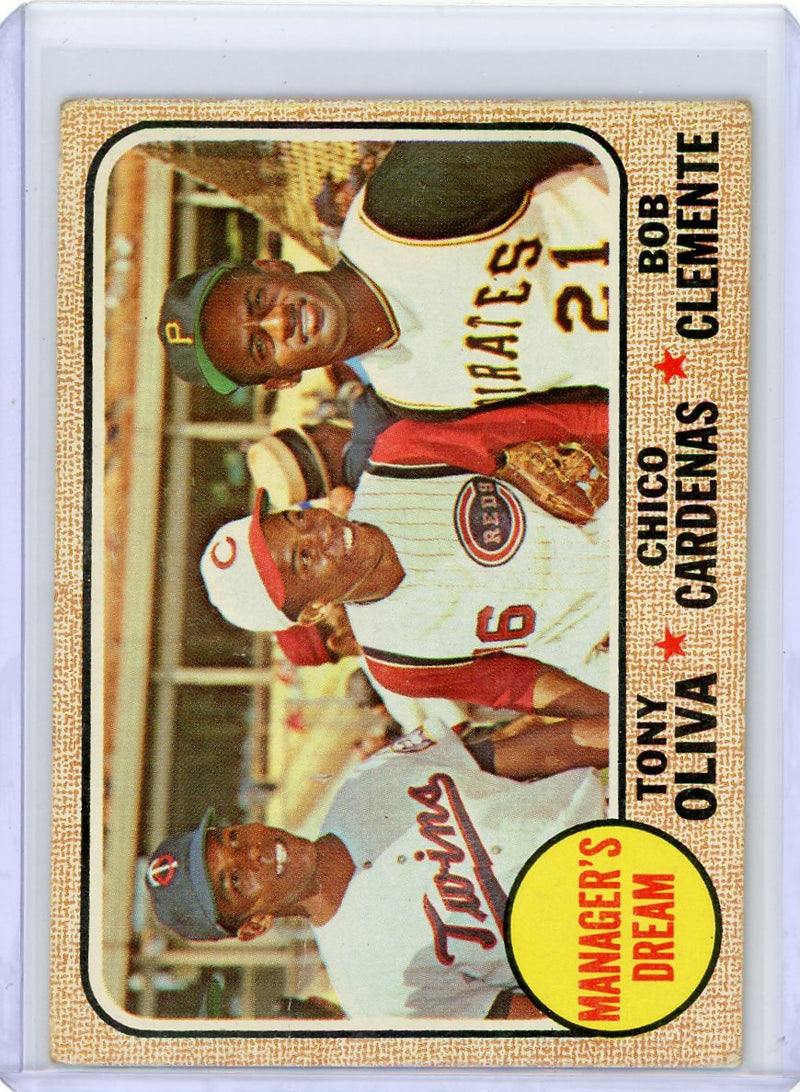 T Oliva C Cardenas R Clemente 1968 Topps Manager&