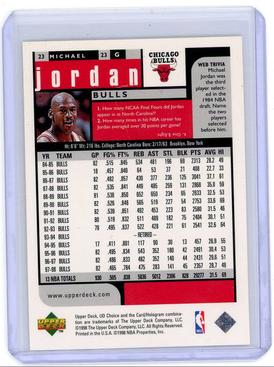 Michael Jordan 1998 Upper Deck UD Choice Reserve SP #23