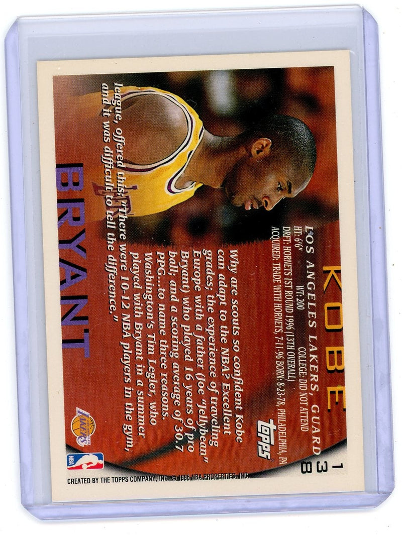 Kobe Bryant 1996 Topps rookie card 