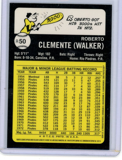 Roberto Clemente Topps Chrome '73 Refractor w/ coating