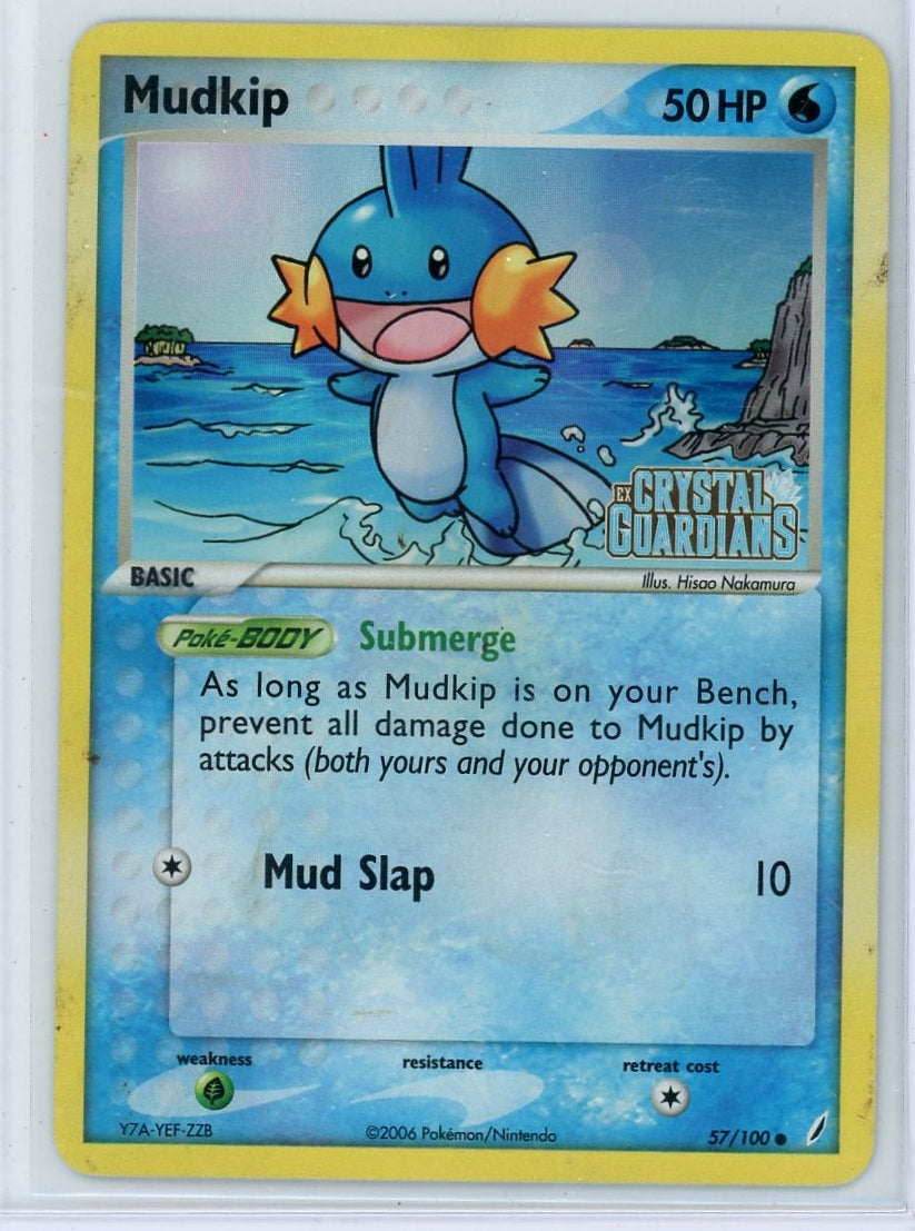 Mudkip Pokémon EX Crystal Guardians Reverse Holo #57/100 (HP)