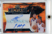 Stephen Curry / Ja Morant 2024 Leaf Exotic Military Dual Autograph #'d 1/2
