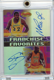 Magic Johnson / Shaquille O'Neal 2001 Bowman's Best Franchise Favorites Dual Autograph