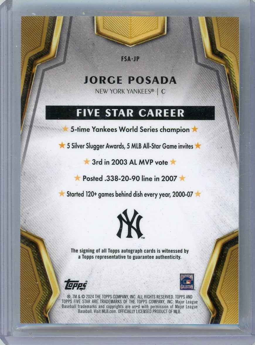 Jorge Posada 2024 Topps Five Star Autograph