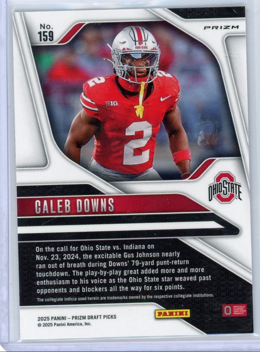 2025 Caleb Downs Prizm Rated Prospect Red Ice #139