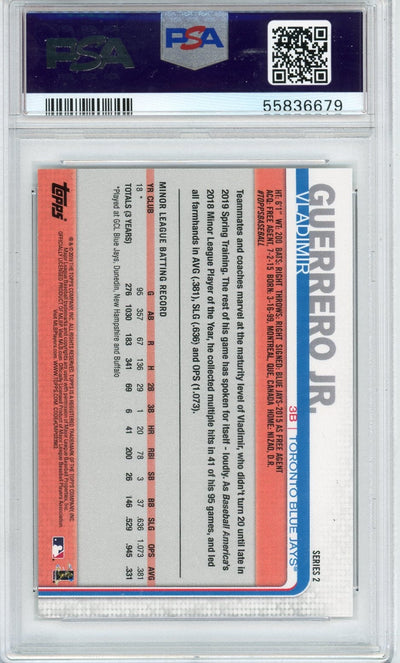 Vladimir Guerreo Jr. 2019 Topps Missing Card Number rookie card PSA 9