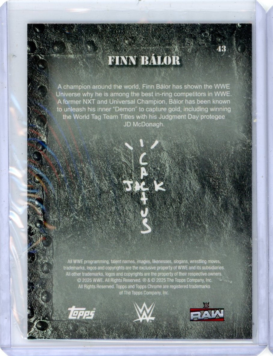 2025 Finn Balor Topps Chrome Cactus Jack Speckle Refractor 016/299