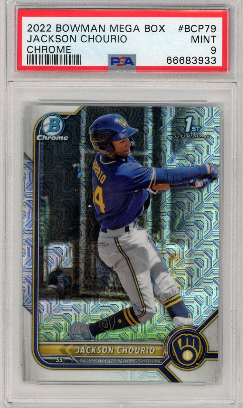 Jackson Chourio 2022 1st Bowman mojo refractor PSA 9