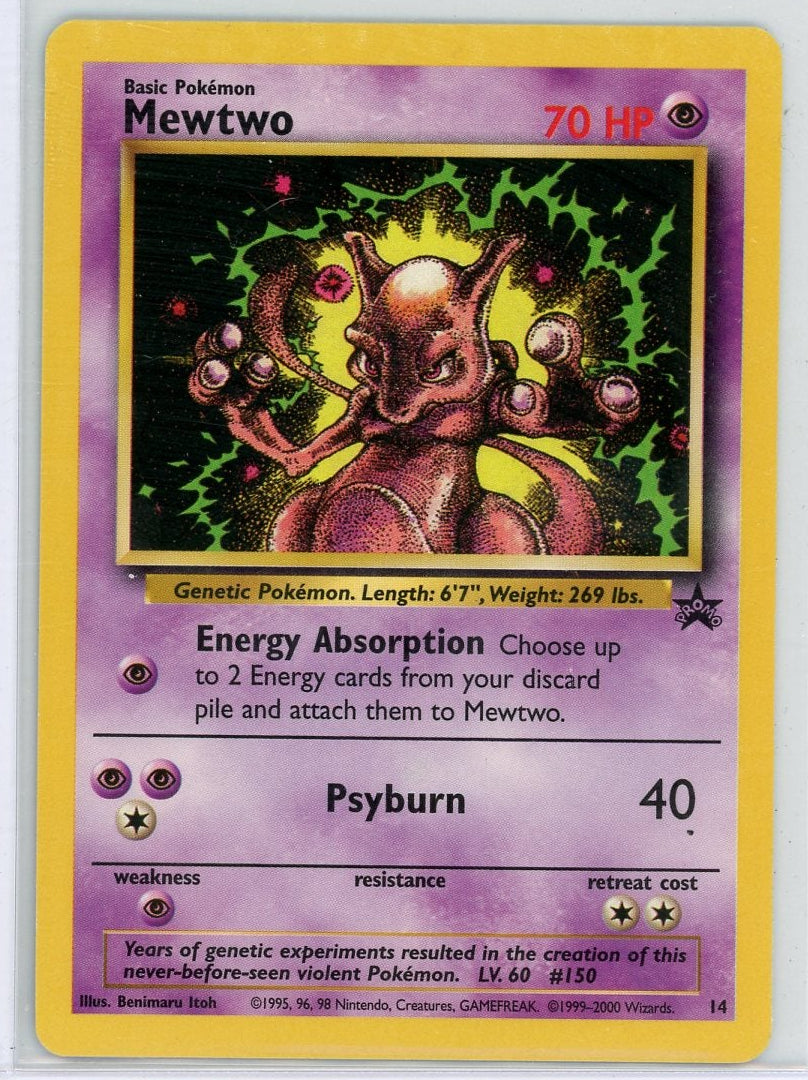 Mewtwo 2000 Pokemon Black Star Promo #14 LP/NM