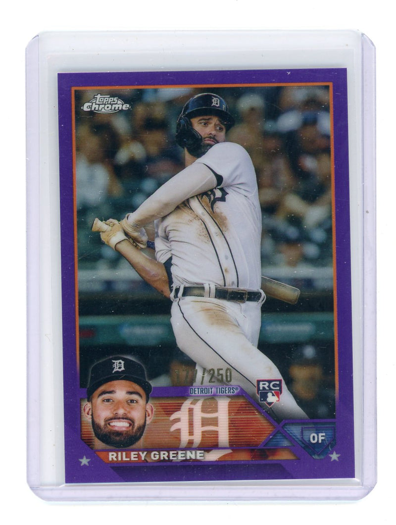 Riley Greene 2023 Topps Chrome purple refractor 