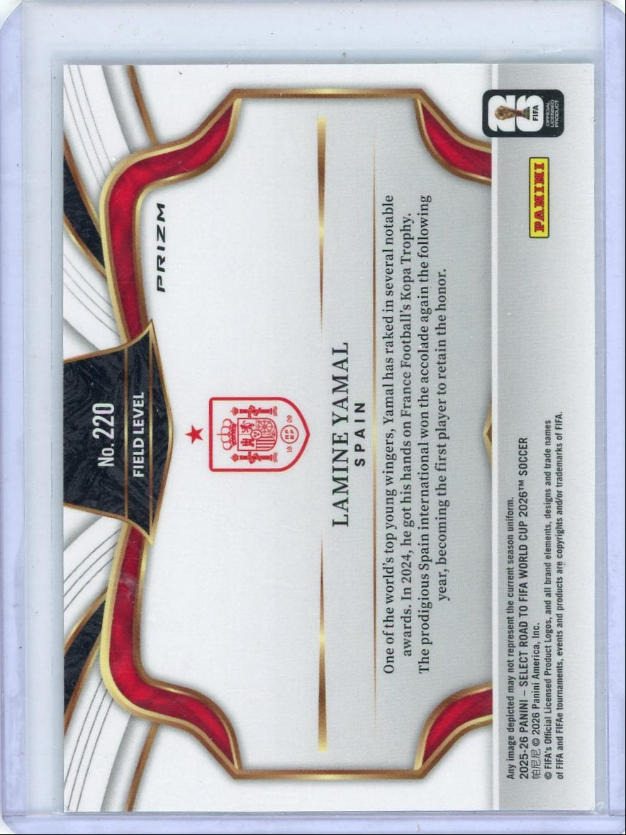 Lamine Yamal 2025-26 Panini Select Road to FIFA World Cup 2026 Field Level Ice Prizm