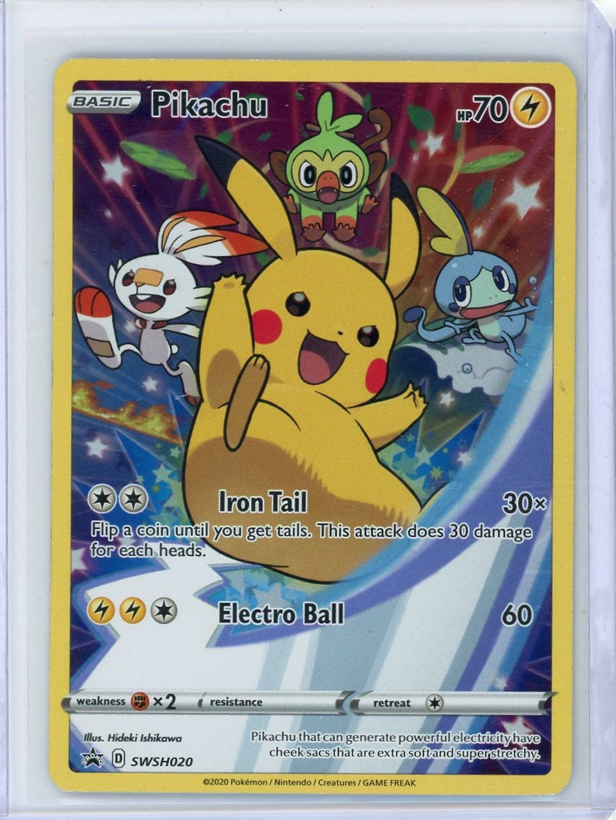 Pikachu Pokémon Sword & Shield Black Star Promo #SWSH020 MP