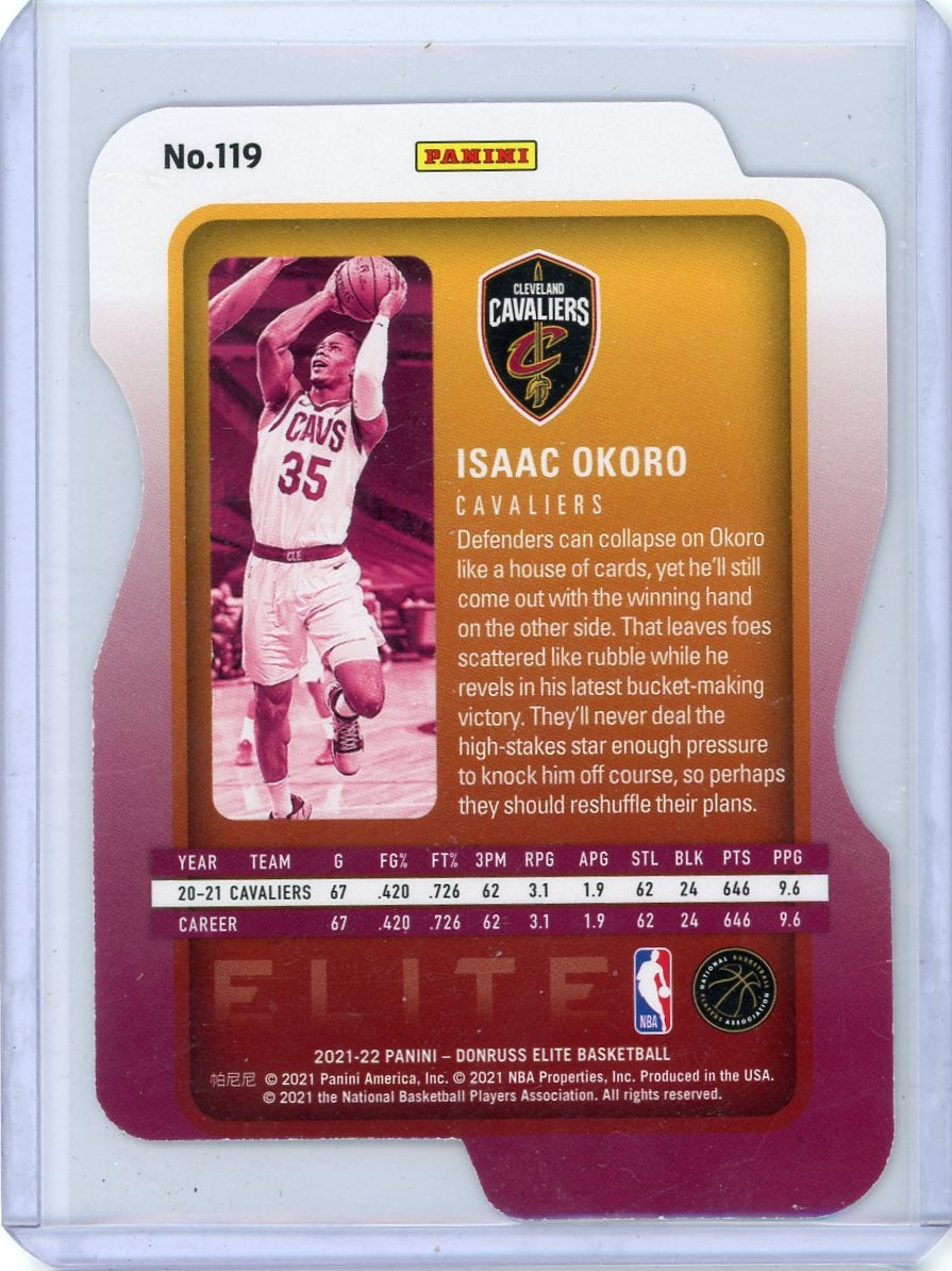 Isaac Okoro 2021-22 Panini Elite Die-Cut Red #'d 01/65