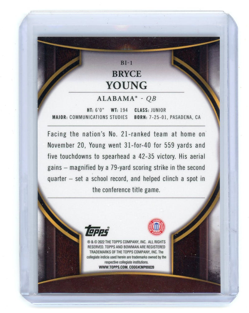 Bryce Young 2022 Bowman Chrome Invicta