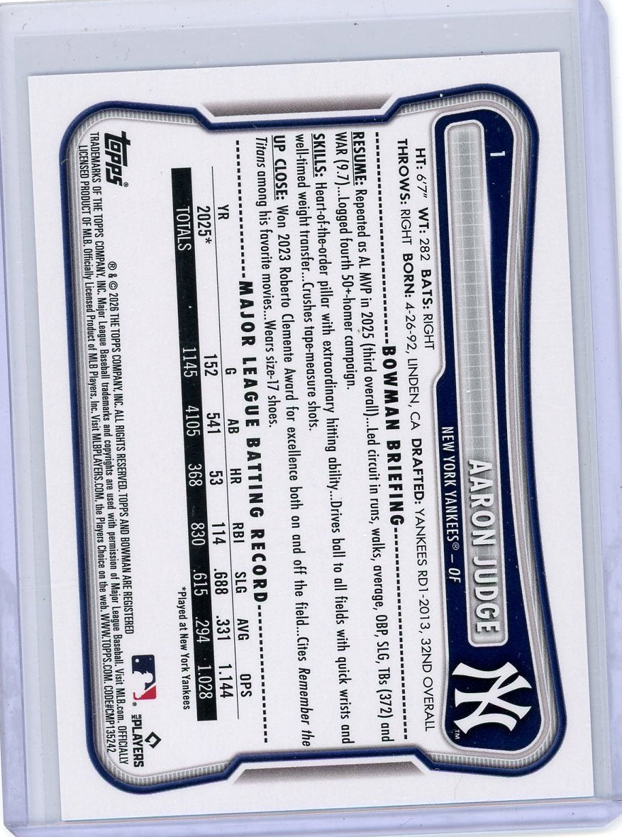 Aaron Judge 2026 Bowman Purple Border #'d 132/250