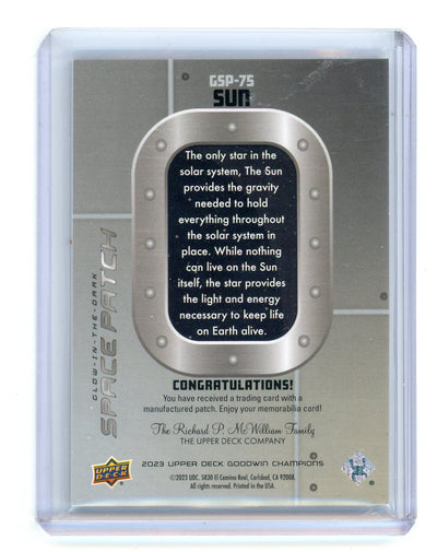 Sun 2023 Upper Deck Goodwin Champions Glow-in-the-Dark Space Patch Tier 3 SSP #GSP-75