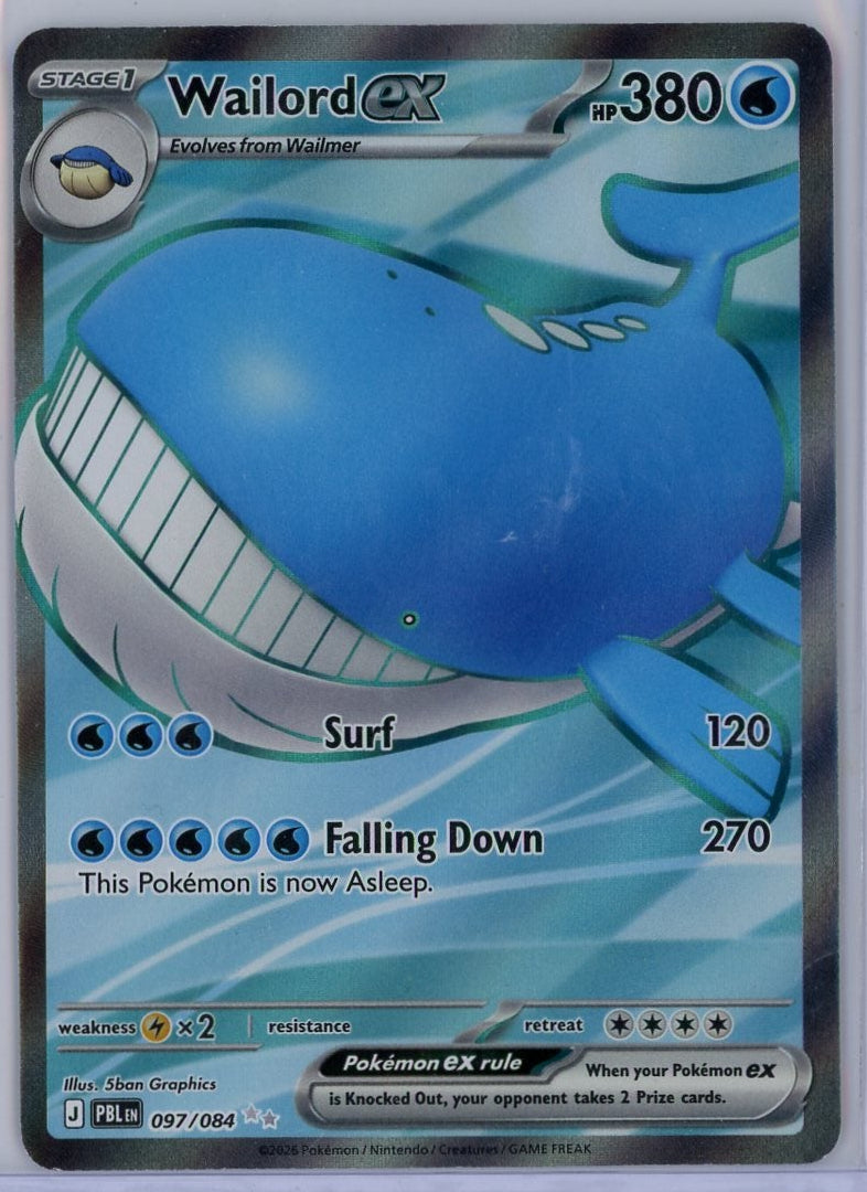 Wailord ex Pokémon Pitch Black Ultra Rare #097/084