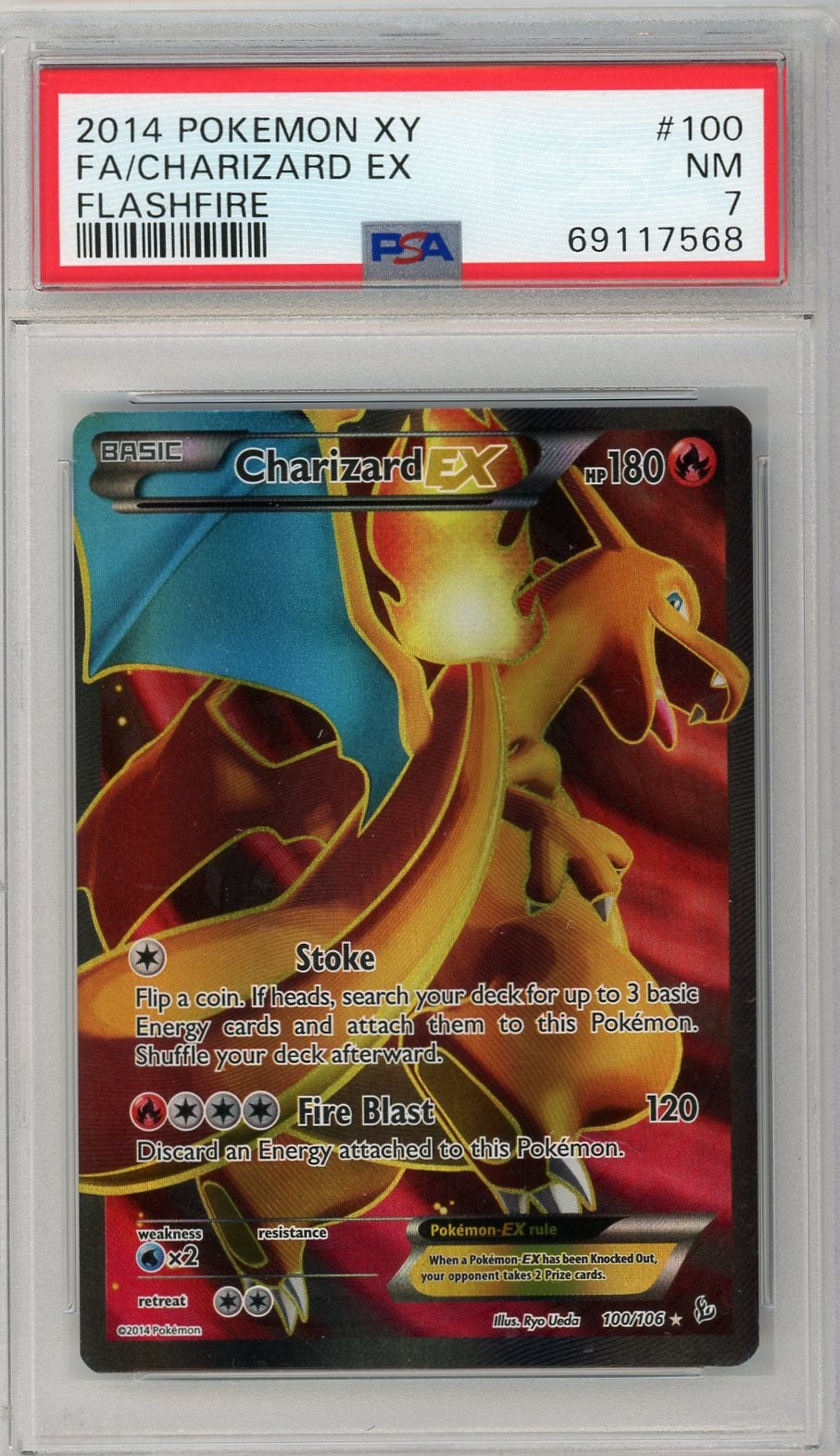 Charizard EX Pokémon XY Flashfire Full Art #100/106 PSA 7 – Piece Of ...
