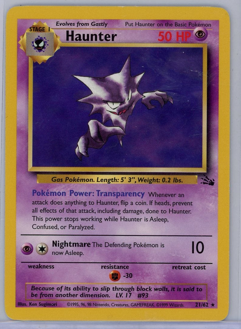 Haunter 1999 Pokemon Fossil 1st Edition non-holo #21/62 LP
