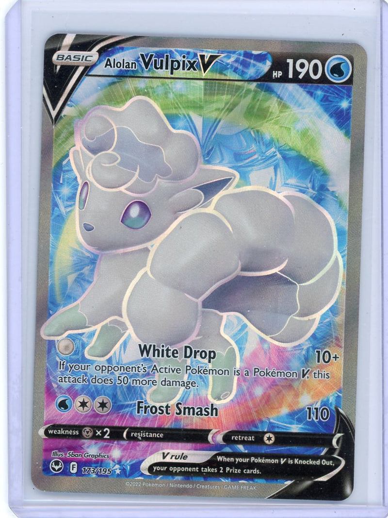 Alolan Vulpix V 2022 Pokémon rare holo 173/195