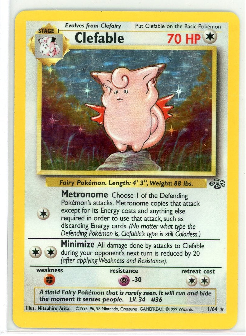 Clefable 1999 Pokemon Jungle rare holo 1/64 MP