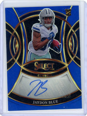 Jaydon Blue 2025 Panini Select Rookie Signatures Auto Blue Prizm #'d 053/149
