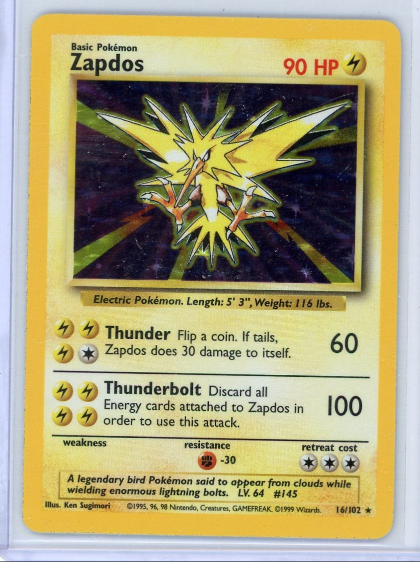 Zapdos Pokémon Base Set Holo #16/102