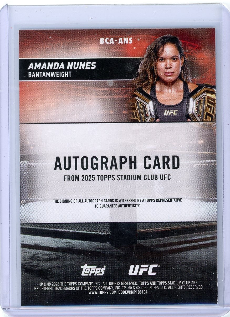 Amanda Nunes 2025 Topps Stadium Club UFC autograph
