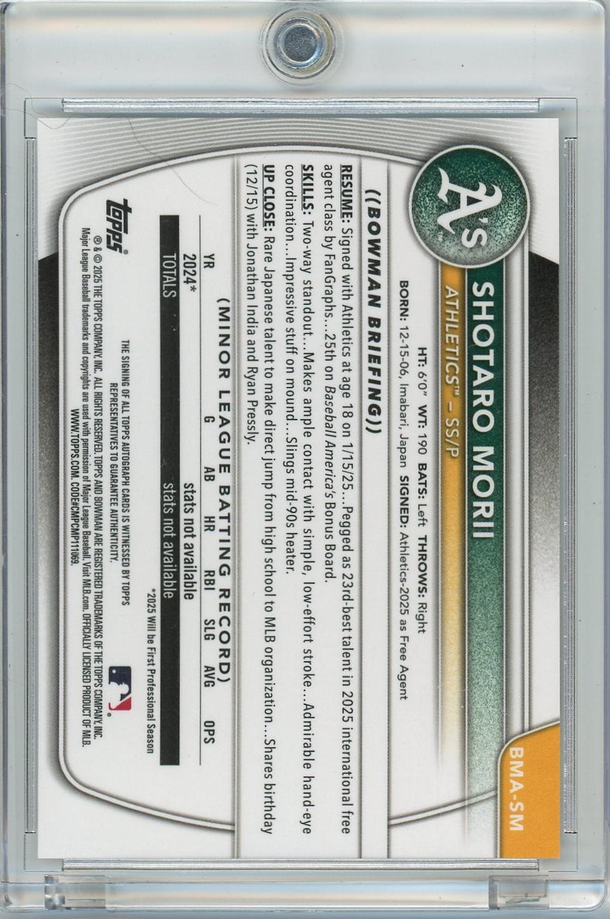 Shotaro Morii 2025 Bowman Chrome Mojo Refractor Auto