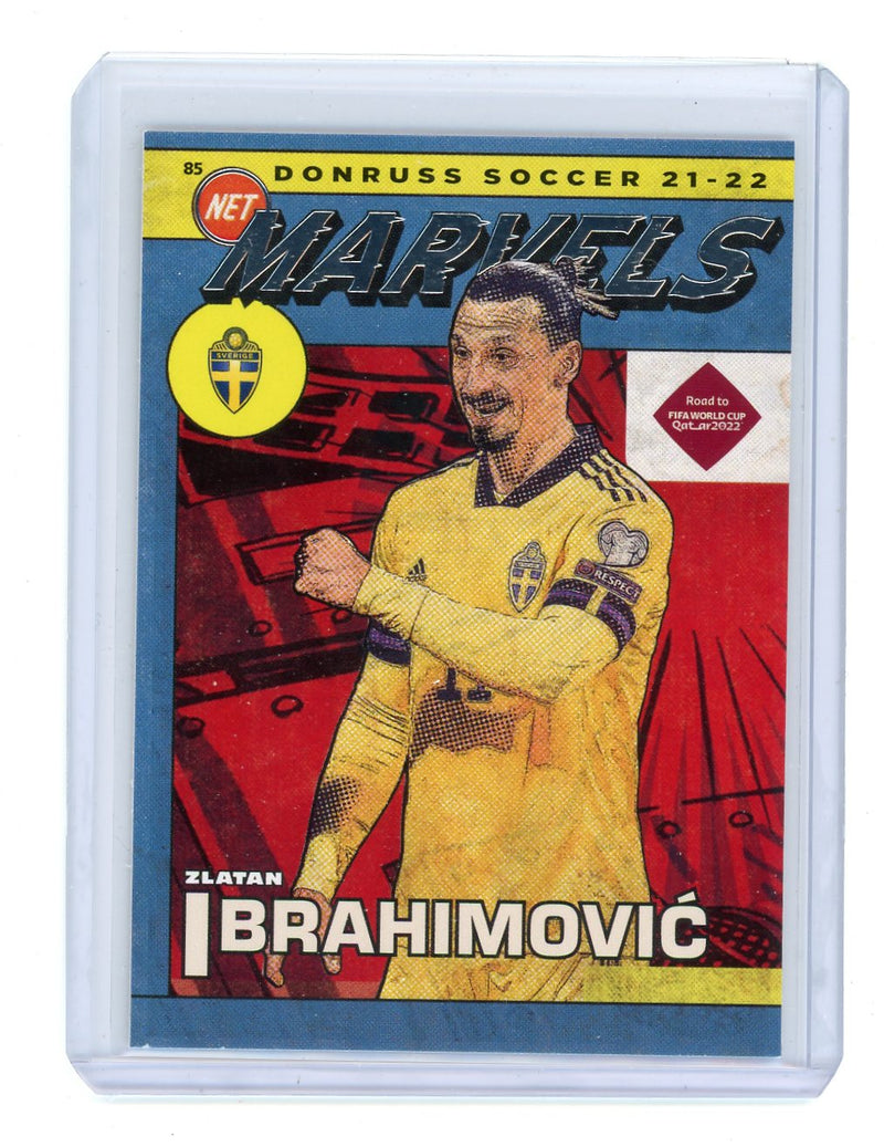 Zlatan Ibrahimovic 2021 Panini Donruss Road to FIFA World Cup Net Marvels blue