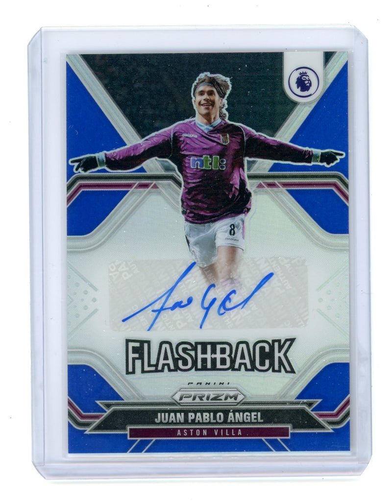 Juan Pablo Angel 2021-22 Panini Prizm EPL Flashback autograph blue prizm