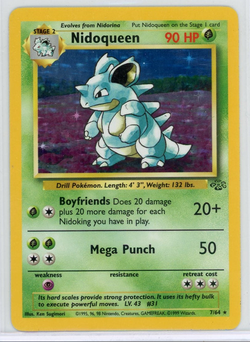 Nidoqueen 1999 Pokemon Jungle holo #7/64 LP