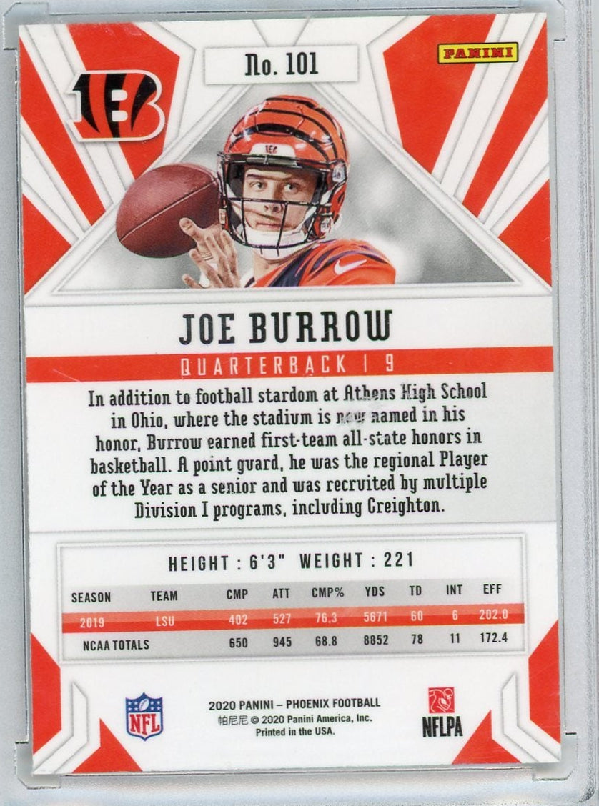 Joe Burrow 2020 Panini Phoenix Fanatics Fire Burst RC