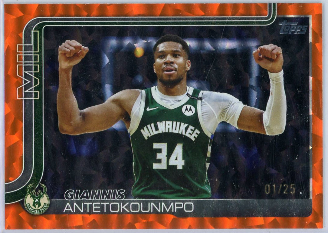 Giannis Antetokounmpo 2025-26 Topps Orange Foilboard #'d 01/25