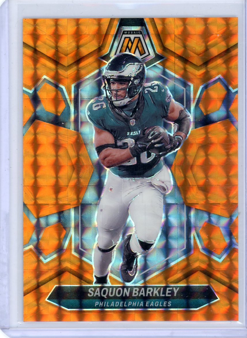Saquon Barkley 2024 Panini Mosaic orange mosaic prizm #'d 066/199